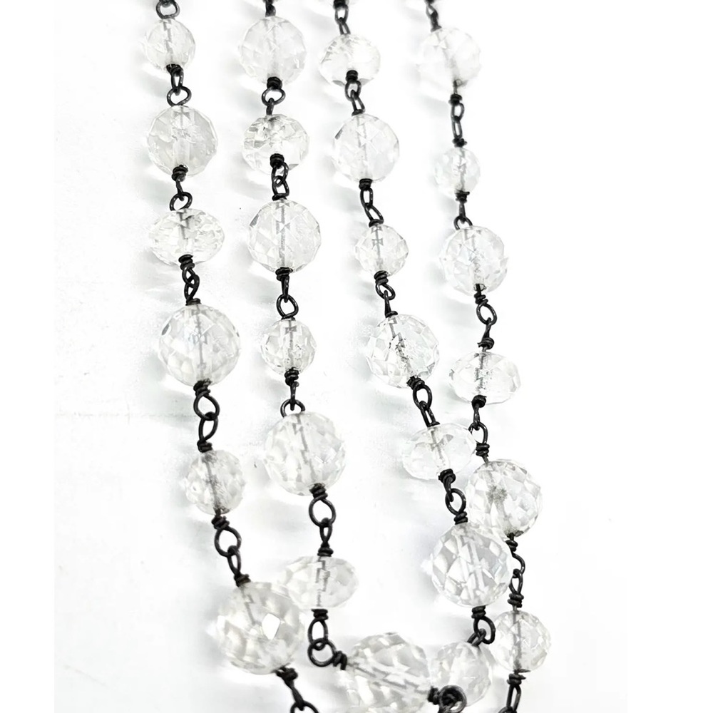 Silpada Sterling Silver Glass Bead Nugget Toggle Necklace 35” long - Picture 3 of 12